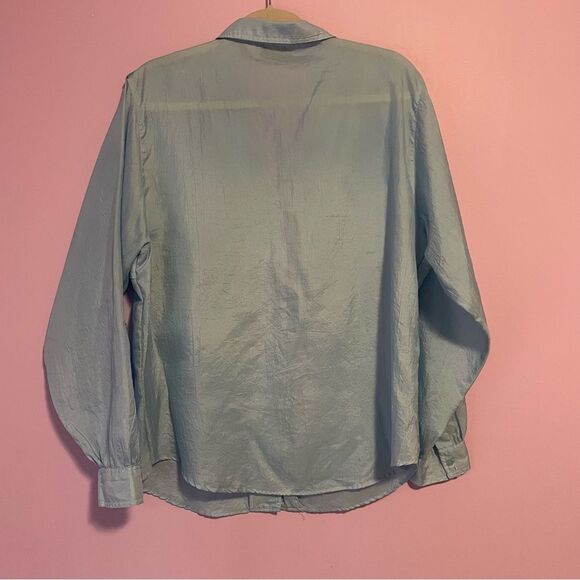 Diane Von Furstenberg L Light Blue Button-Up Shirt - Picture 5 of 7